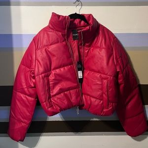 FASHION NOVA faux leather cropped jacket